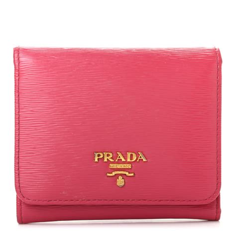 prada vitello move tri fold wallet peonia|Prada Vitello Move Leather Tri.